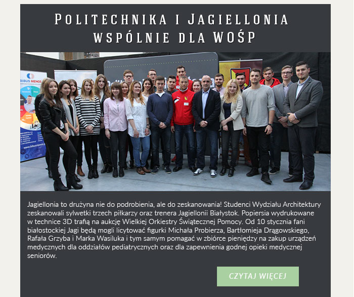 Politechnika i Jagiellonia wspólnie dla WOŚP