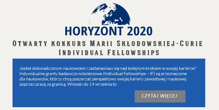 Otwarty konkurs Marii Skłodowskiej-Curie Individual Fellowships