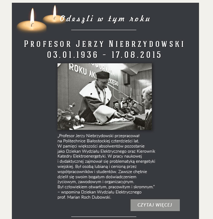 Profesor Jerzy Niebrzydowski - wspomnienie